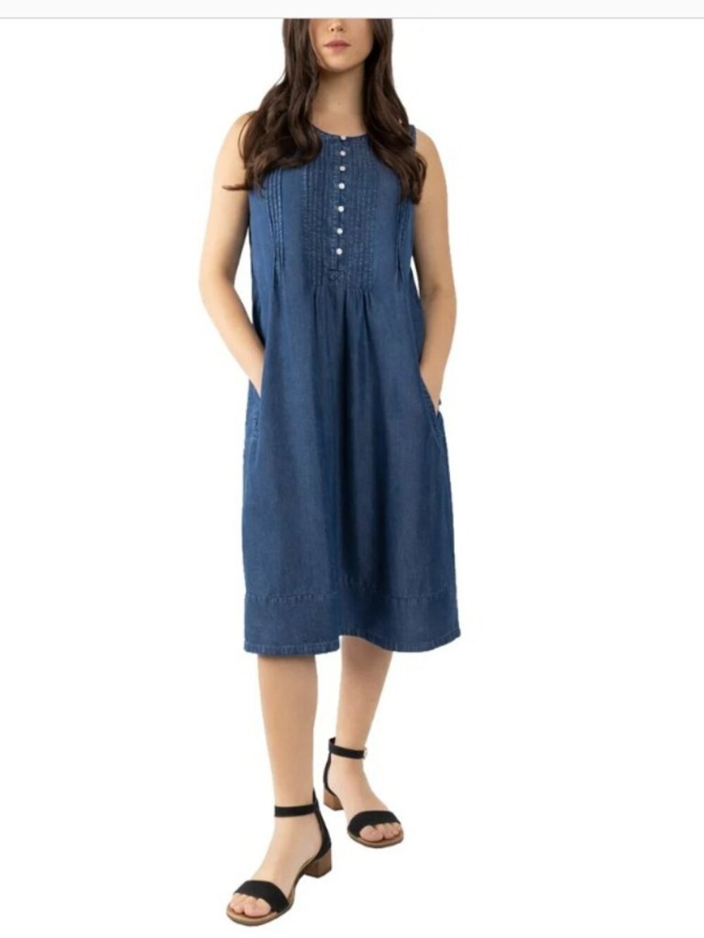 Coldwater Creek Women's Tencel Dress Blue Size M and L - Picture 2 of 5